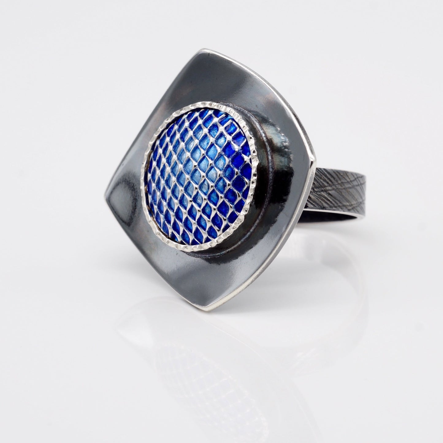 mid century style vitreous enamel ring