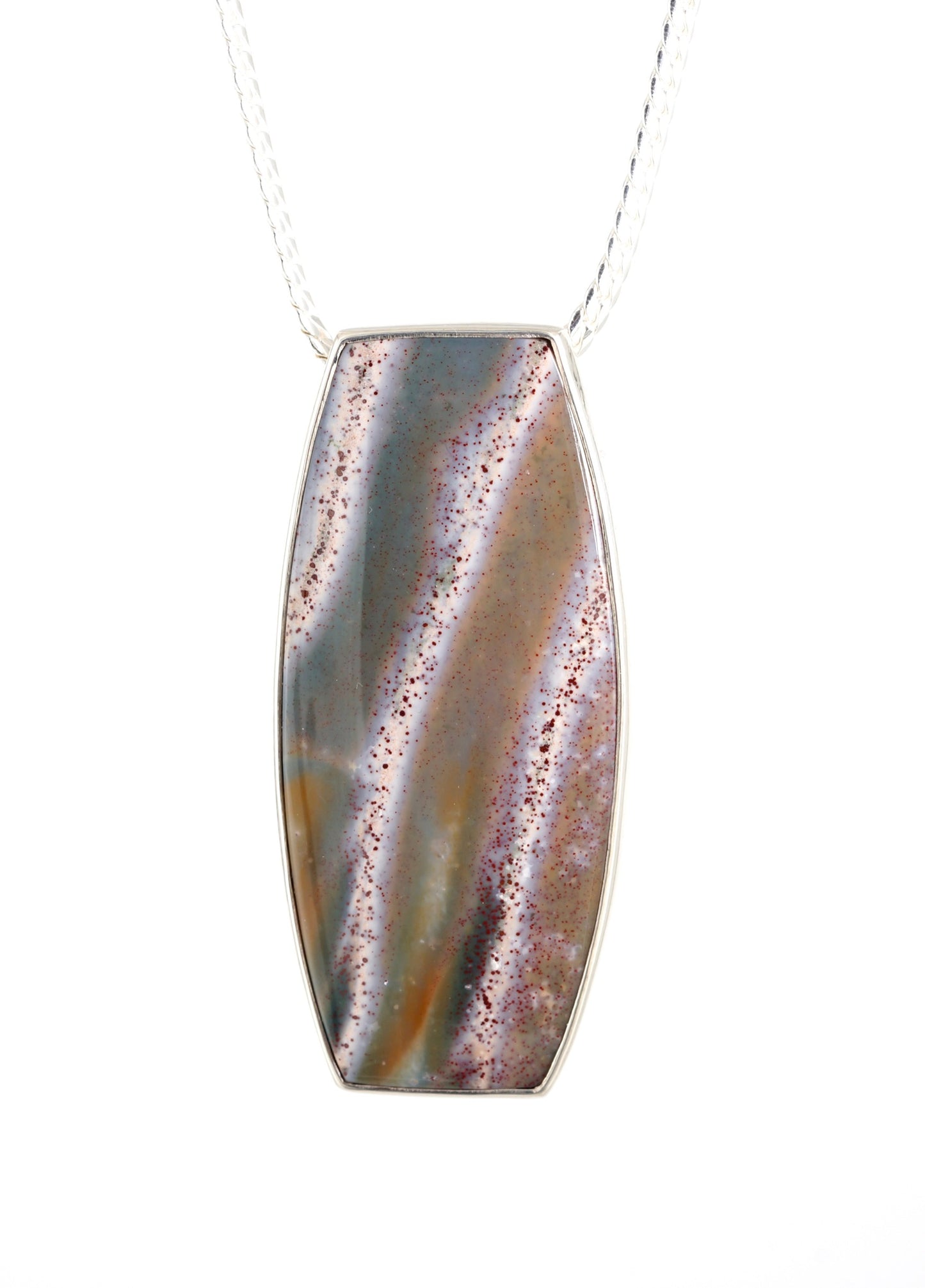 jasper gemstone in sterling silver pendant