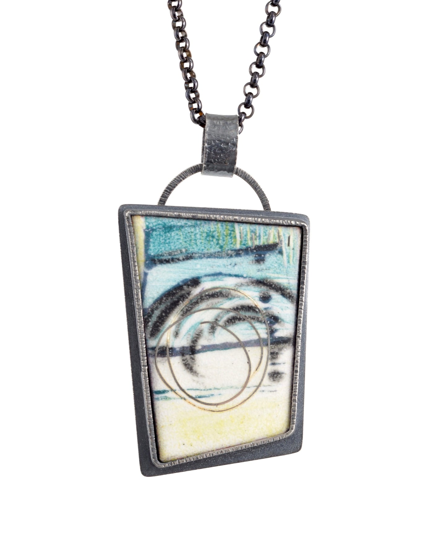 abstract enamel pendant pin