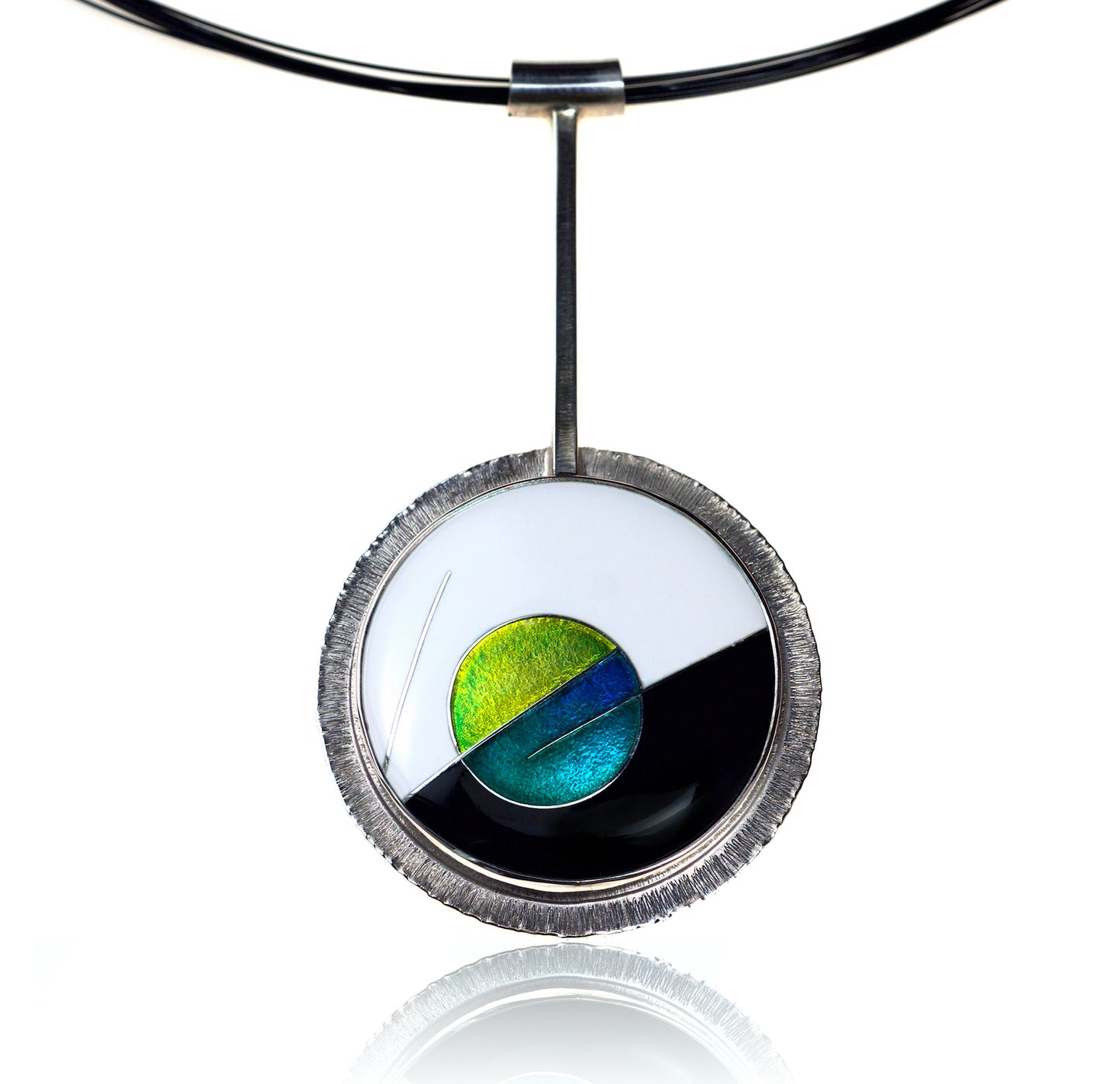 silver cloisonné enamel pendant