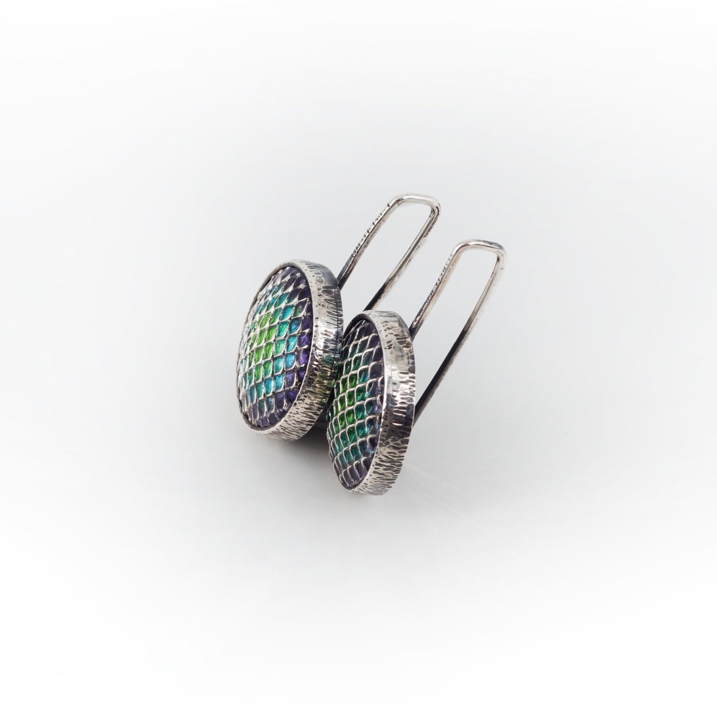 silver cloisonné enamel earrings