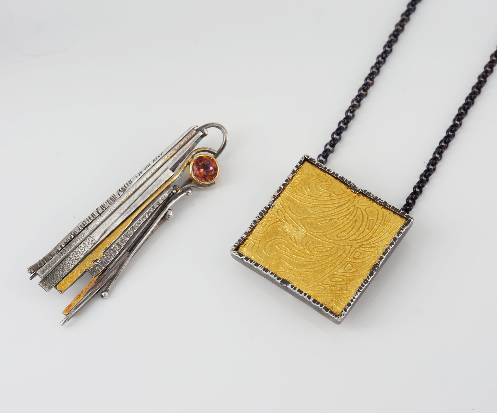 24k gold and sterling silver pendant wear 2 ways